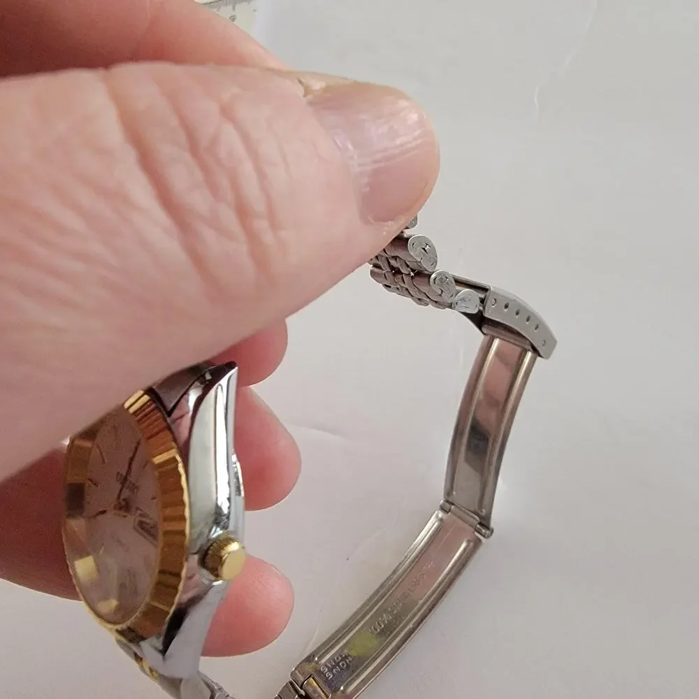 Quintel Womens Watch White Dial Silver Case Stainless Bracelet Quartz Day Date